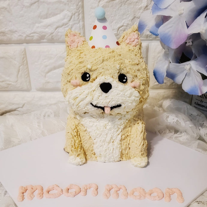寵物專用生日蛋糕 AB款 3D全身韓式造型(MoonMoon) 有機薯蓉 1.5磅｜分行自取