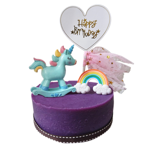 寵物專用生日蛋糕 J款 粉藍獨角獸 有機紫薯｜分行自取-6種尺寸選擇